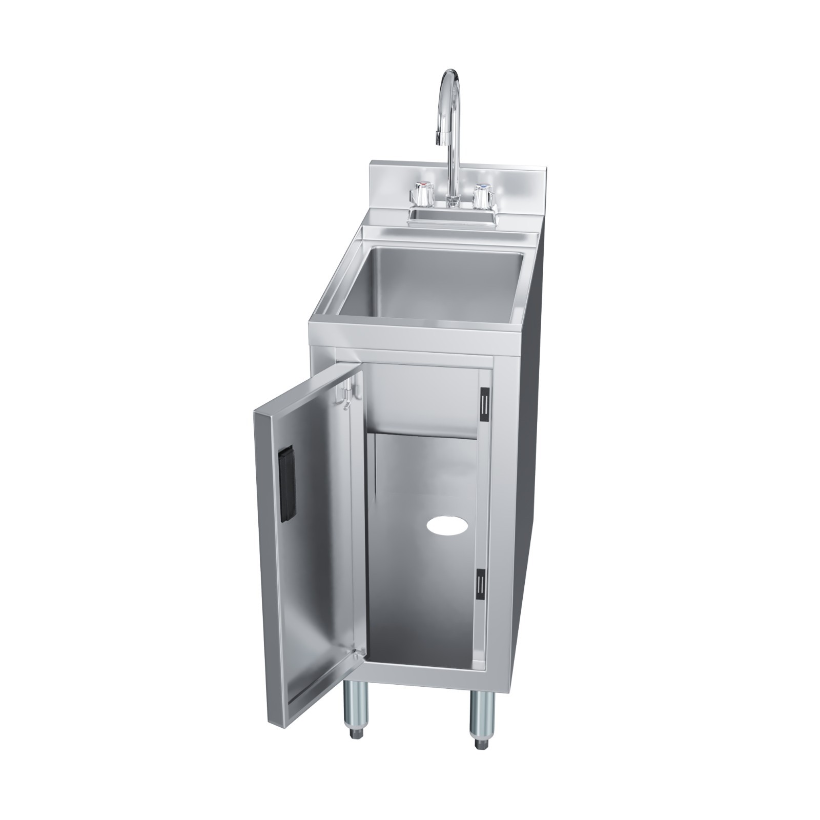 AmGood 22 in. x 12 in. Stainless Steel Underbar Hand Sink with Cabinet Base