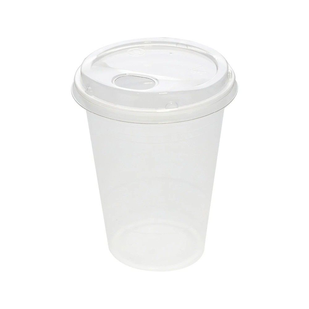Disposable Plastic Cups and Lids Clear 16 oz 25 Count Cup and Lid Combo