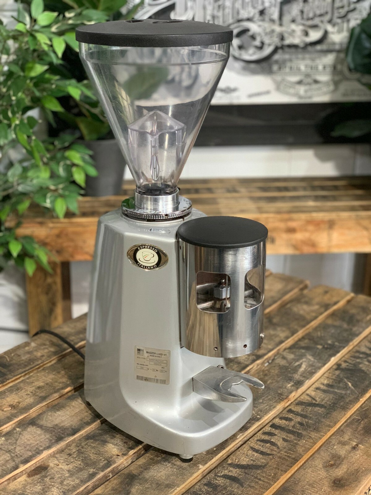 MAZZER SUPER JOLLY AUTOMATIC SILVER ESPRESSO COFFEE GRINDER COMMERCIAL CAFE