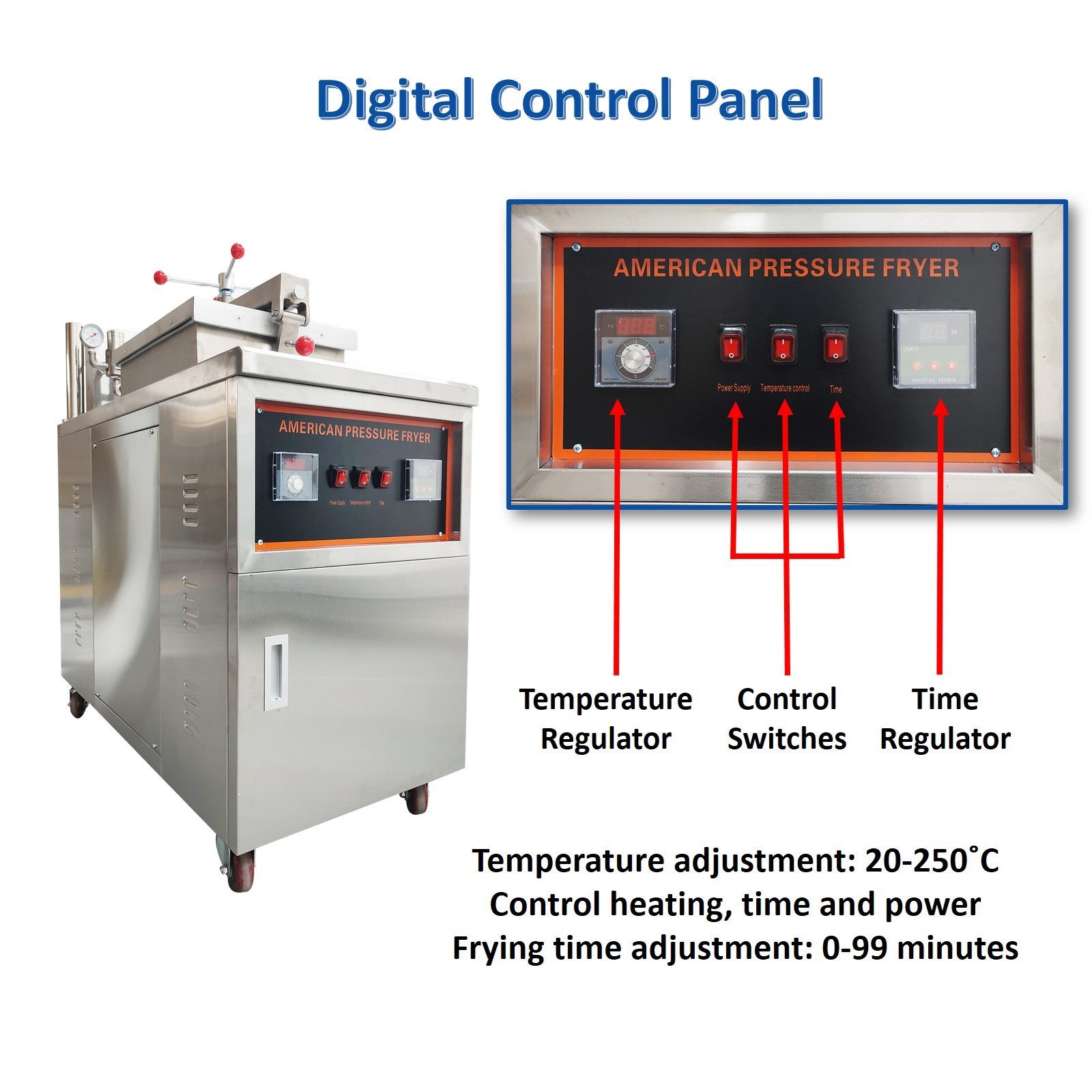 110V Commercial Natural Gas Fried Chicken Stove CNC High Pressure Fried Chicken