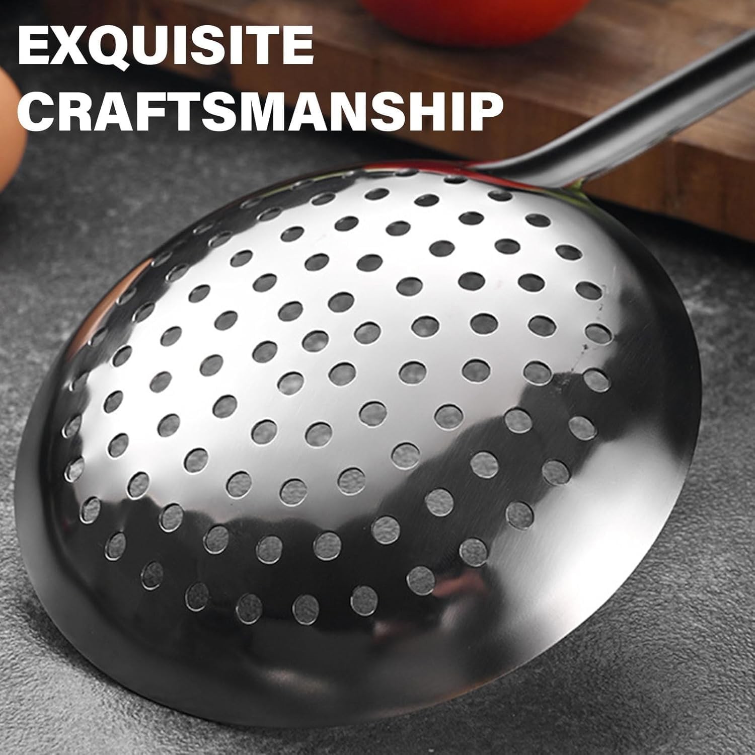 13.2″ Stainless Steel Cooking Skimmer Spoon Metal Slotted for Silver