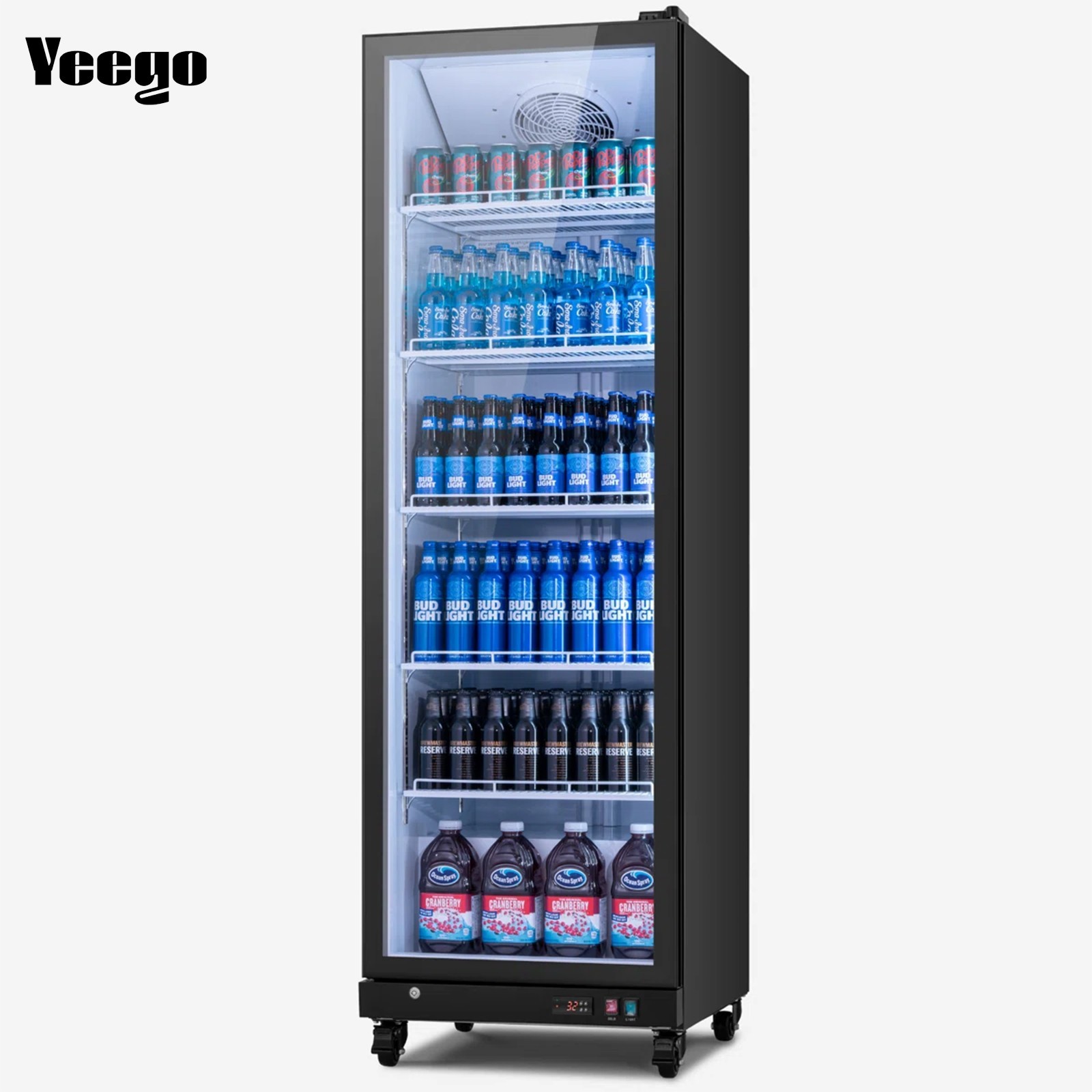 Yeego Commercial Display Beverage Refrigerator 17.5cu.ft Beverage Cooler 32-50°F