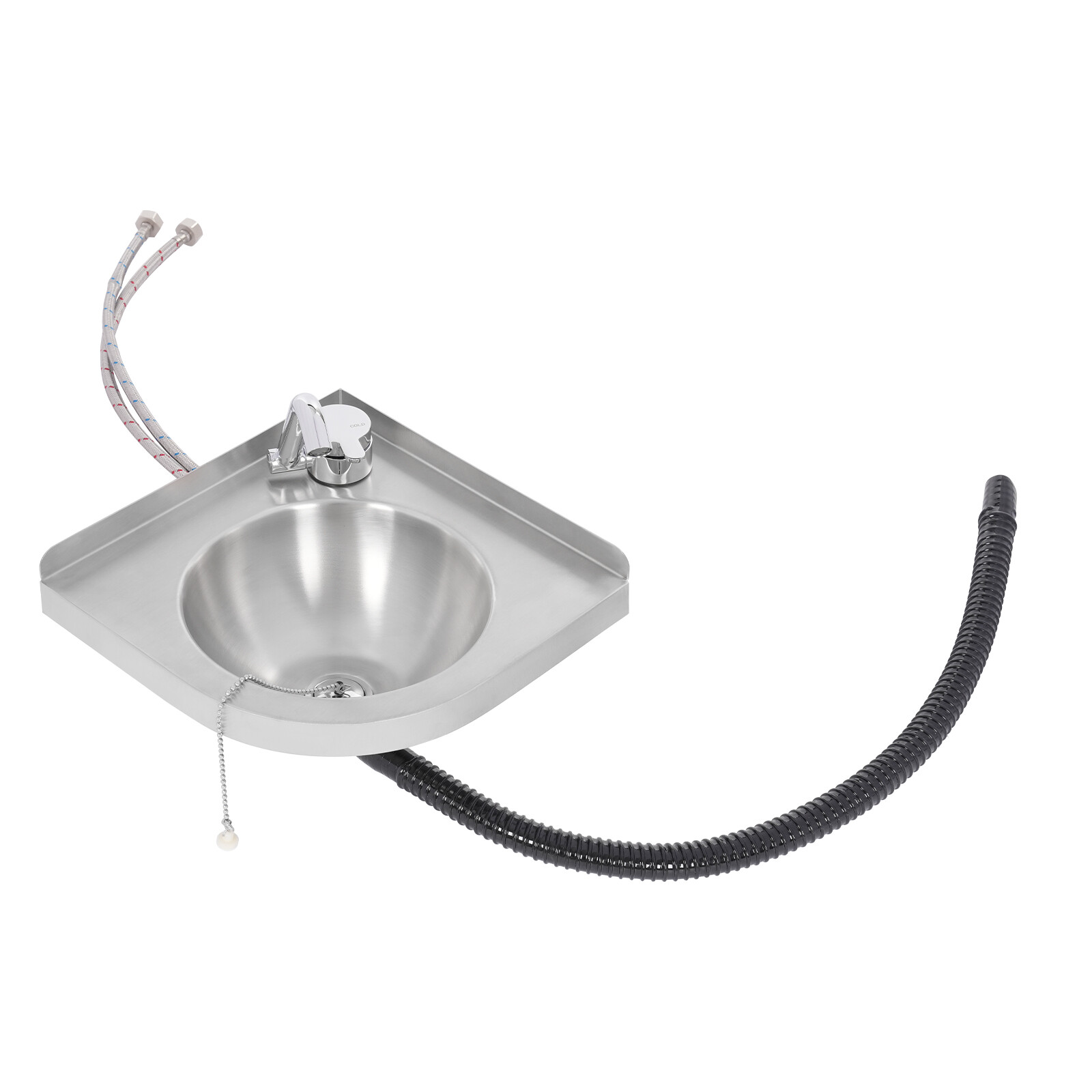 RV Caravan Camper Stainless Steel Hand Wash Basin Kitchen Triangular Sink+Faucet