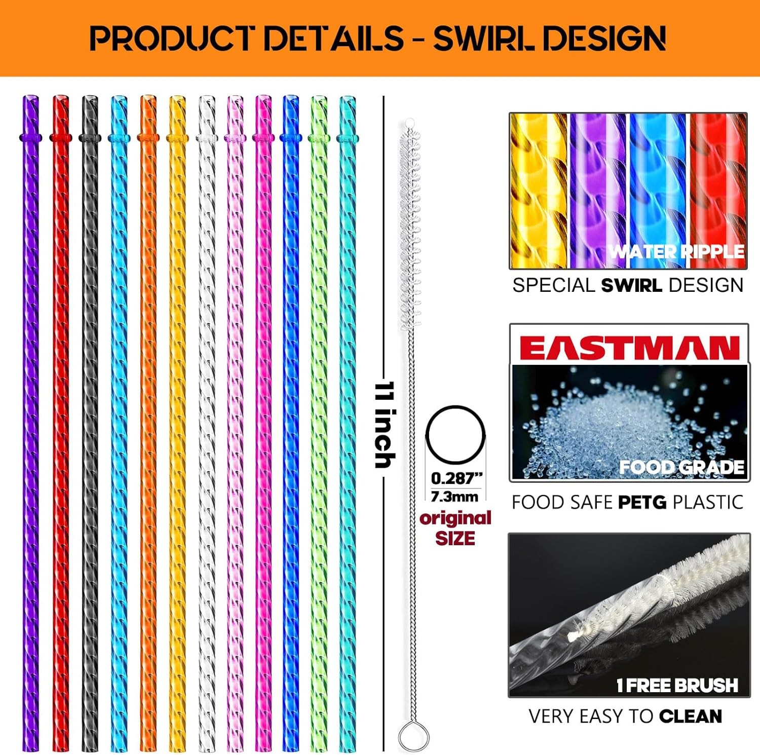 11 INCH, Black, Blue, Clear, Cyan, Green, Light Orange, Pink, Purple, Red,…
