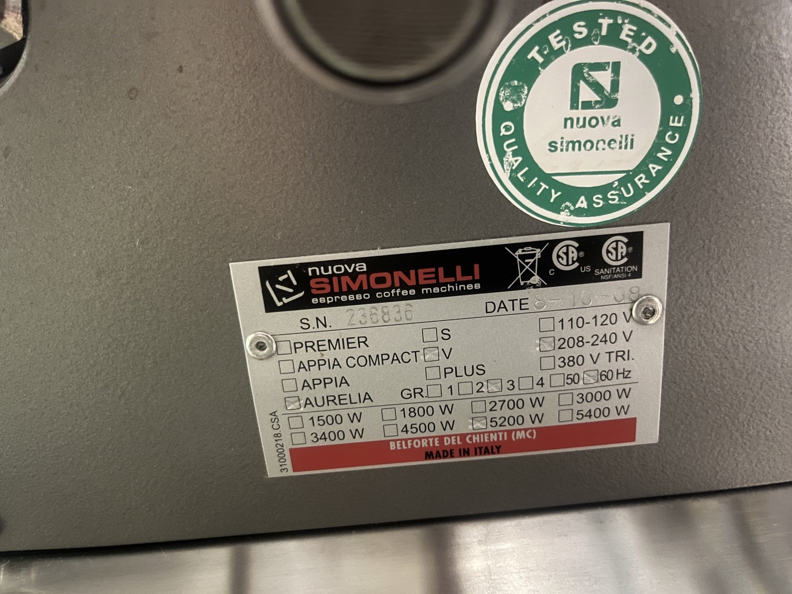 Nuova Simonelli Aurelia V 3-Group Espresso Machine