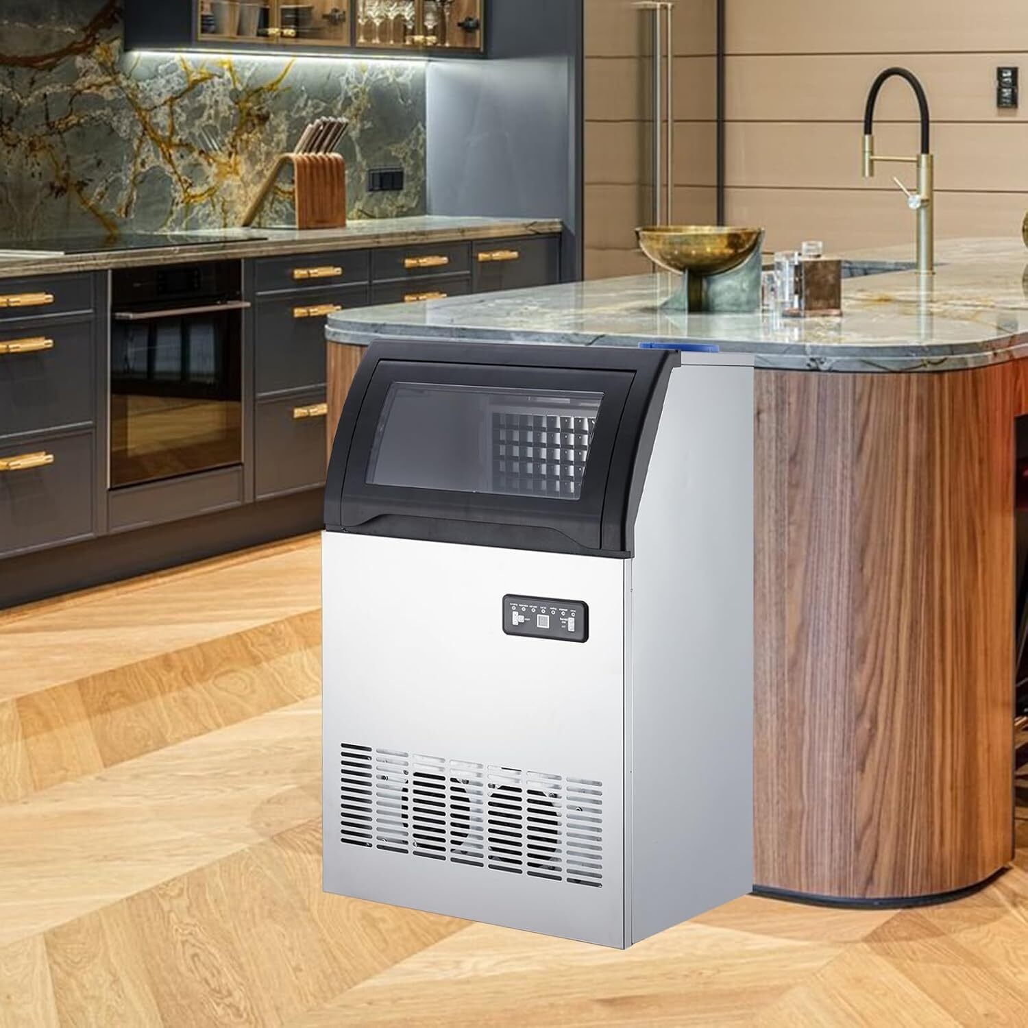 Built-in Commercial Ice Maker Stainless Steel Bar Restaurant Ice Cube Machine