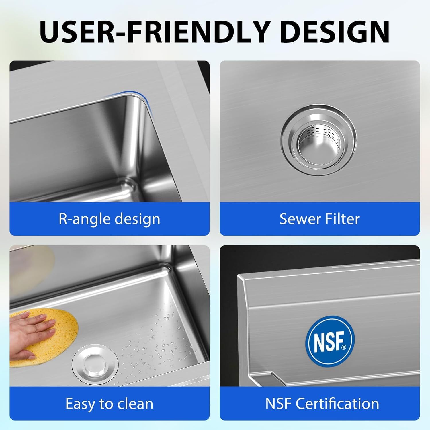 28″x20»x34» Stainless Steel Utility Sink Freestanding Single Bowl w/ Faucet