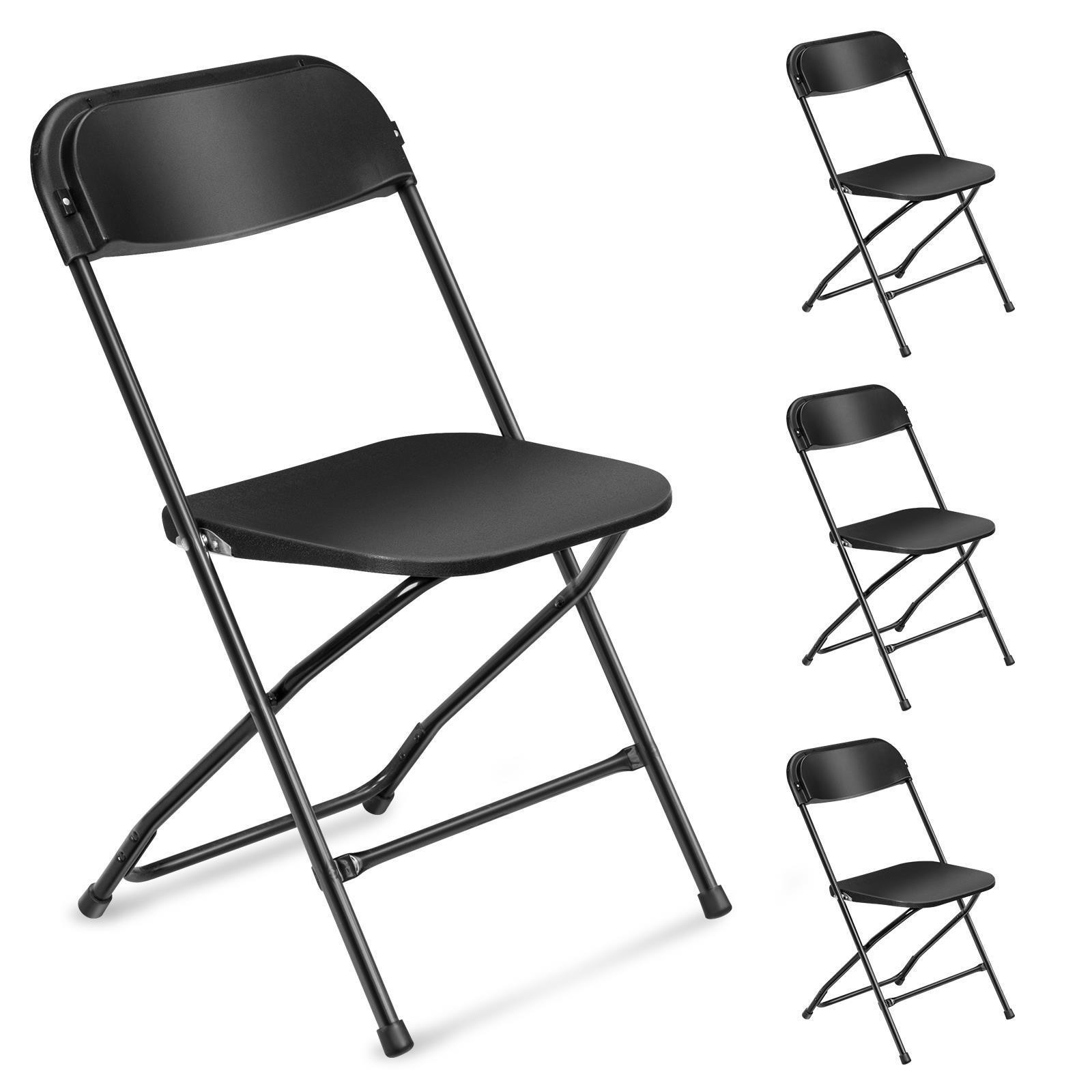 4PCS Plastic Black Folding Chair Commercial Outdoor Wedding Party Event Chairs
