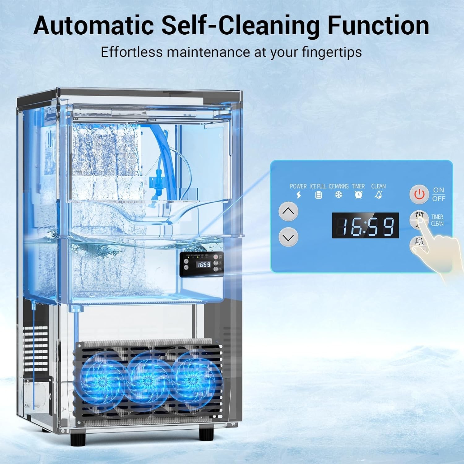 120lbs/24H Commercial Ice Maker Machines with 35 lbs Storage for Bar, Restaurant