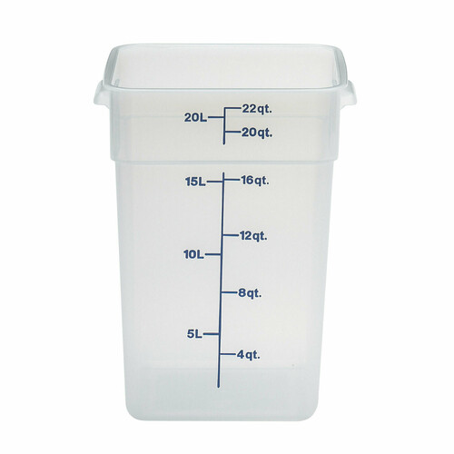 New 22 qt Cambro CamSquare Square Food Container Translucent Polycarbonate Blue