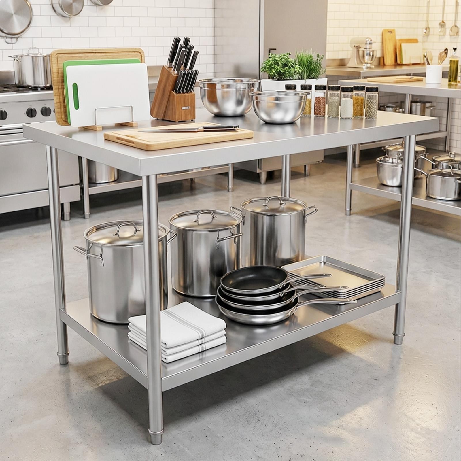 Stainless Steel Work Table 30x18x34 inch Kitchen Prep Table for Garage