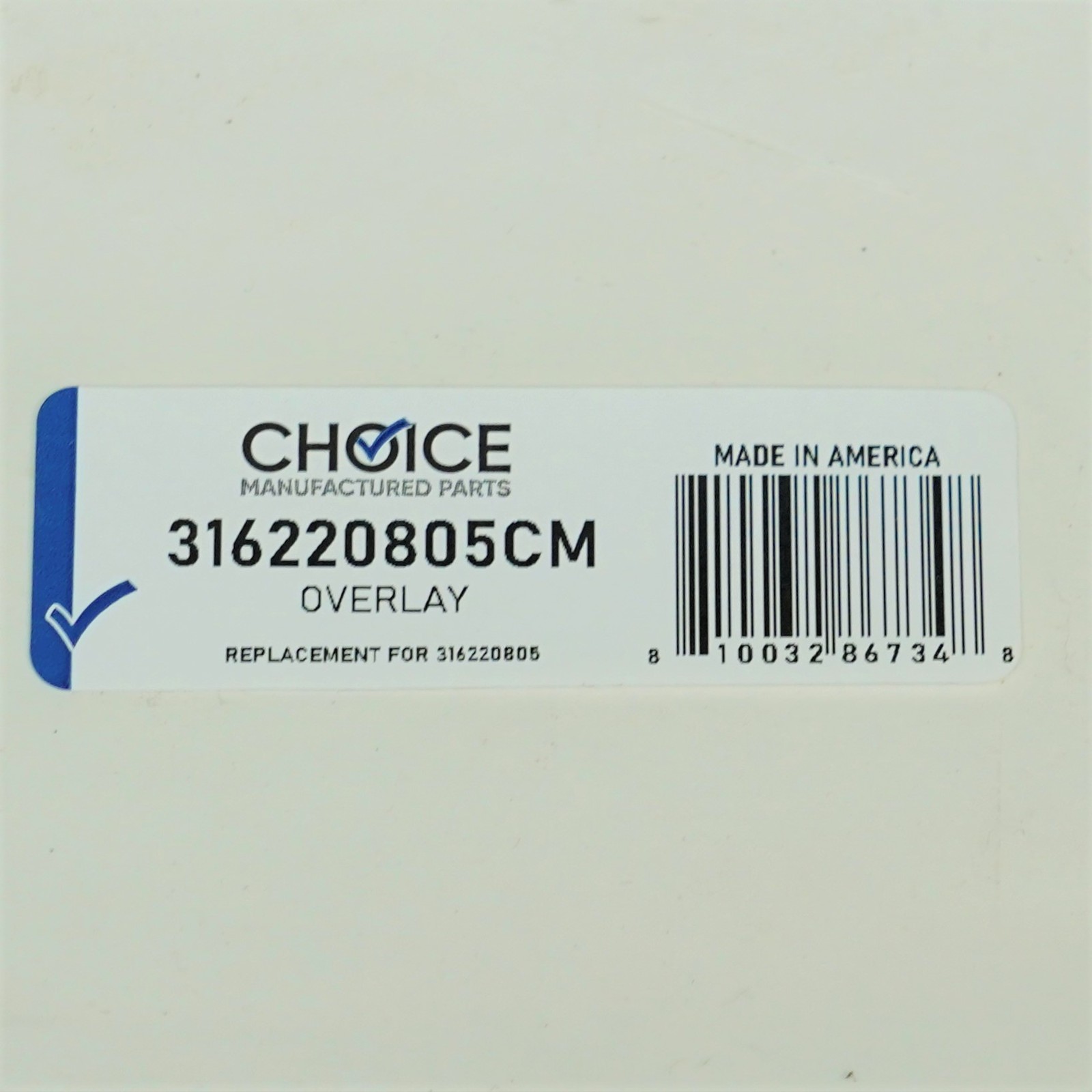 Choice Parts 316220805 for Electrolux Frigidaire Range Oven Control Overlay