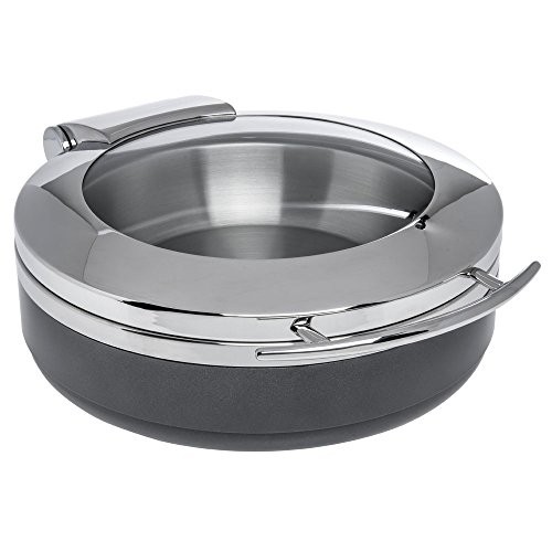 HUBERT® Induction Chafer 4 1/5 Qt Round Stainless and Black – 19 1/3″L x 15