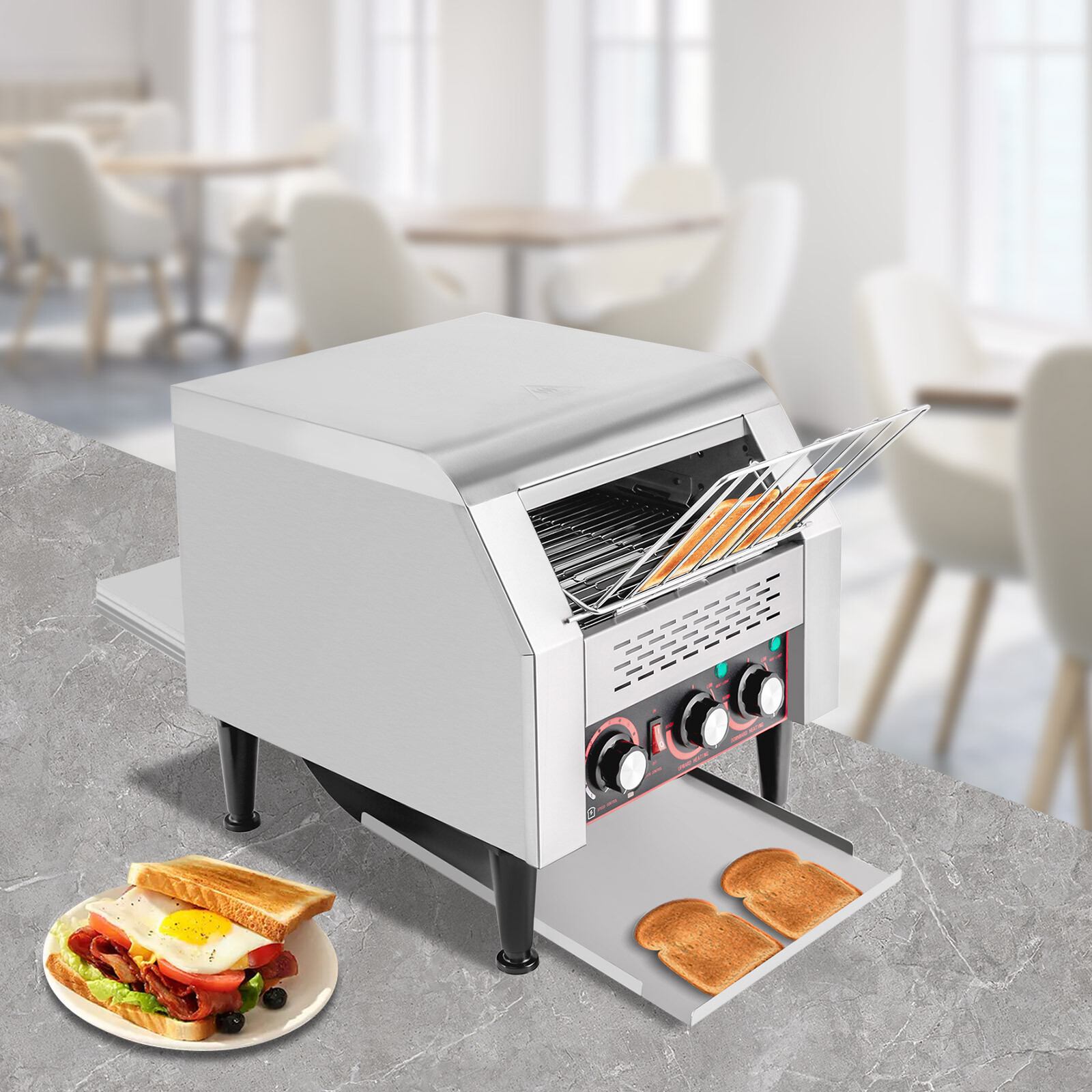 300PCS/H Electric Commercial Conveyor Toaster Tray Toasting Machine Restaurant