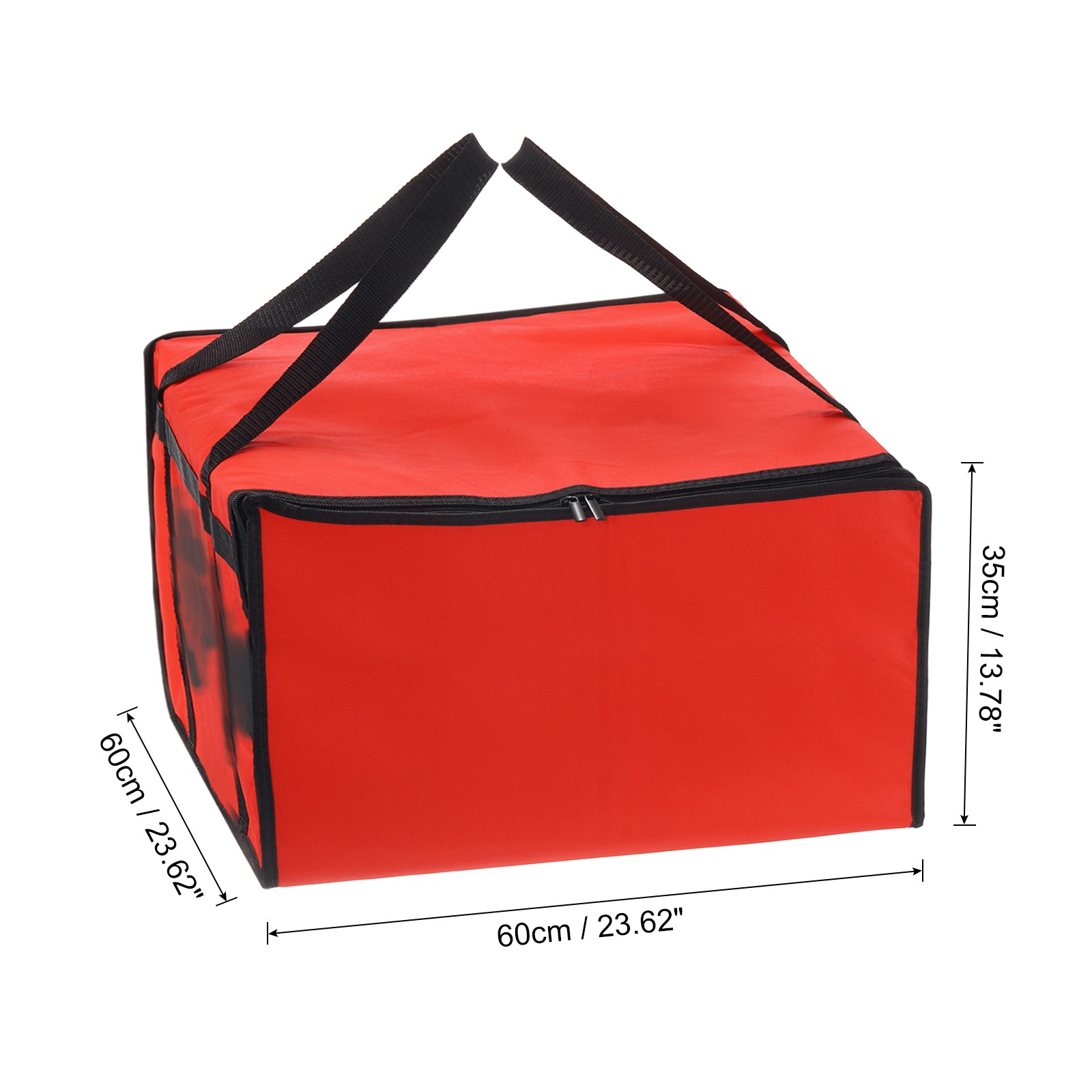 Insulated Pizza Bag 24x24x14 Inches Non-woven Fabrics Grocery Bag Red