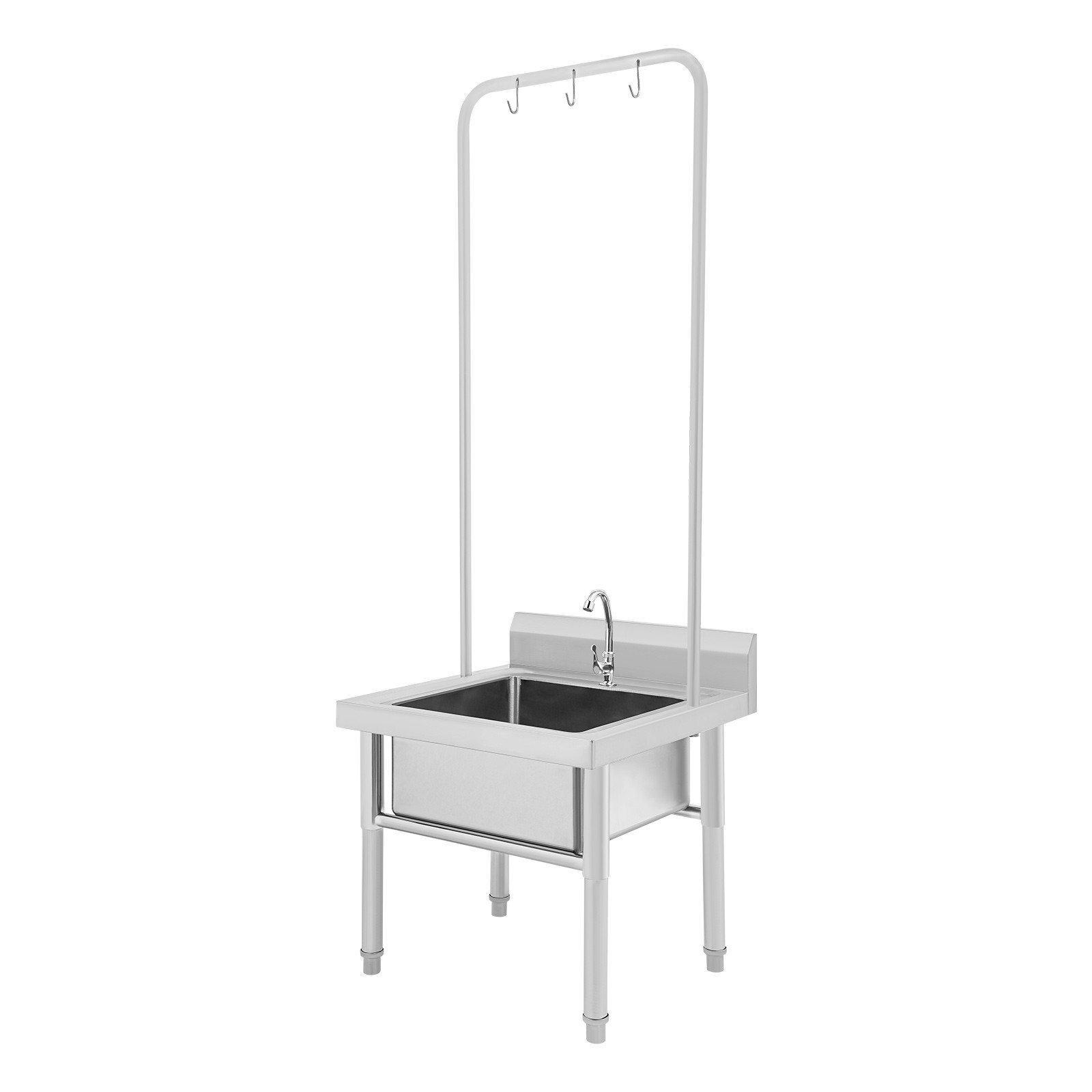 Commercial Mop Sink Stainless Steel Floor Mop Sink with Hanging Rod and Hook