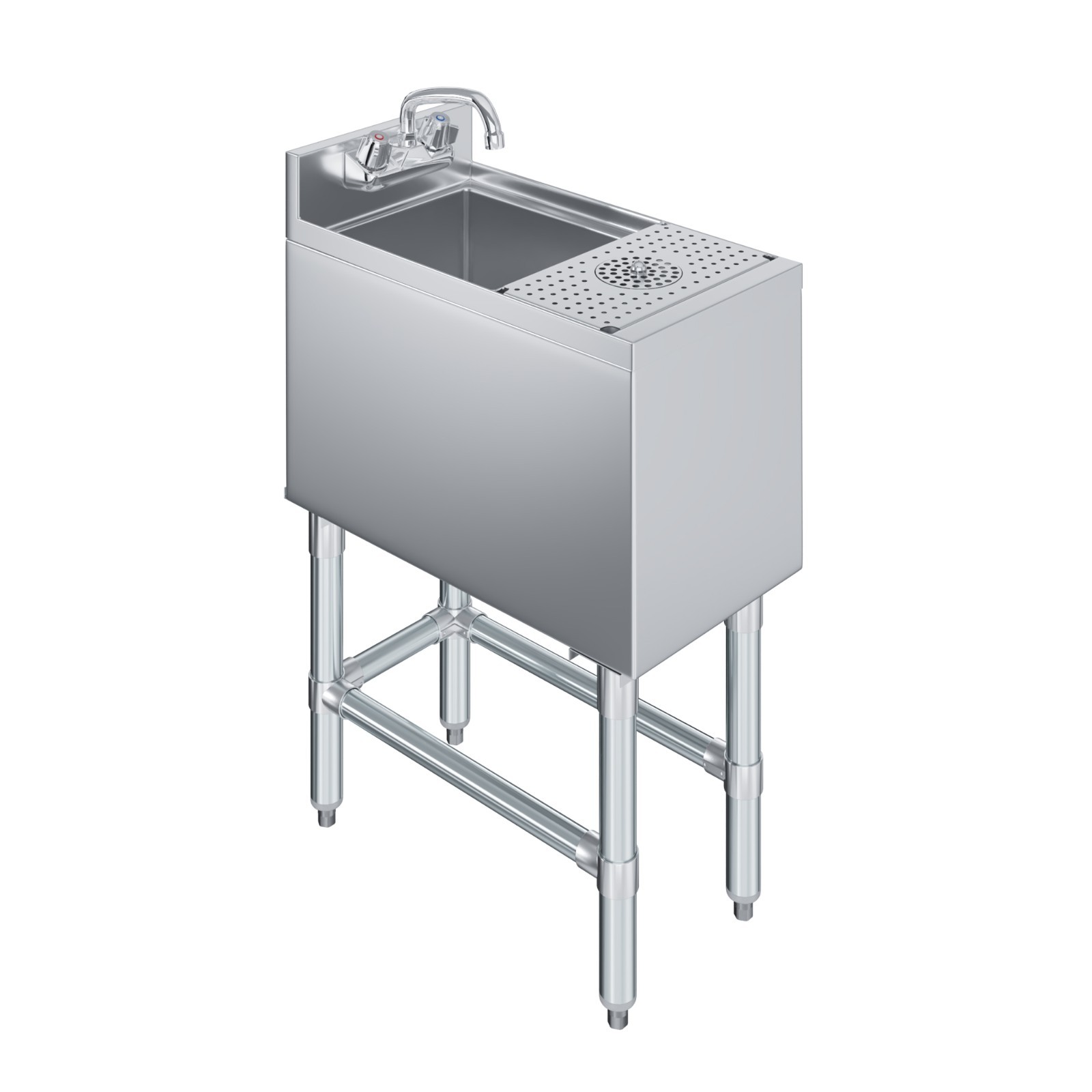 22 in. x 12 in. Underbar Mixology Station – Sink, Glass Rinser & Dipper Well