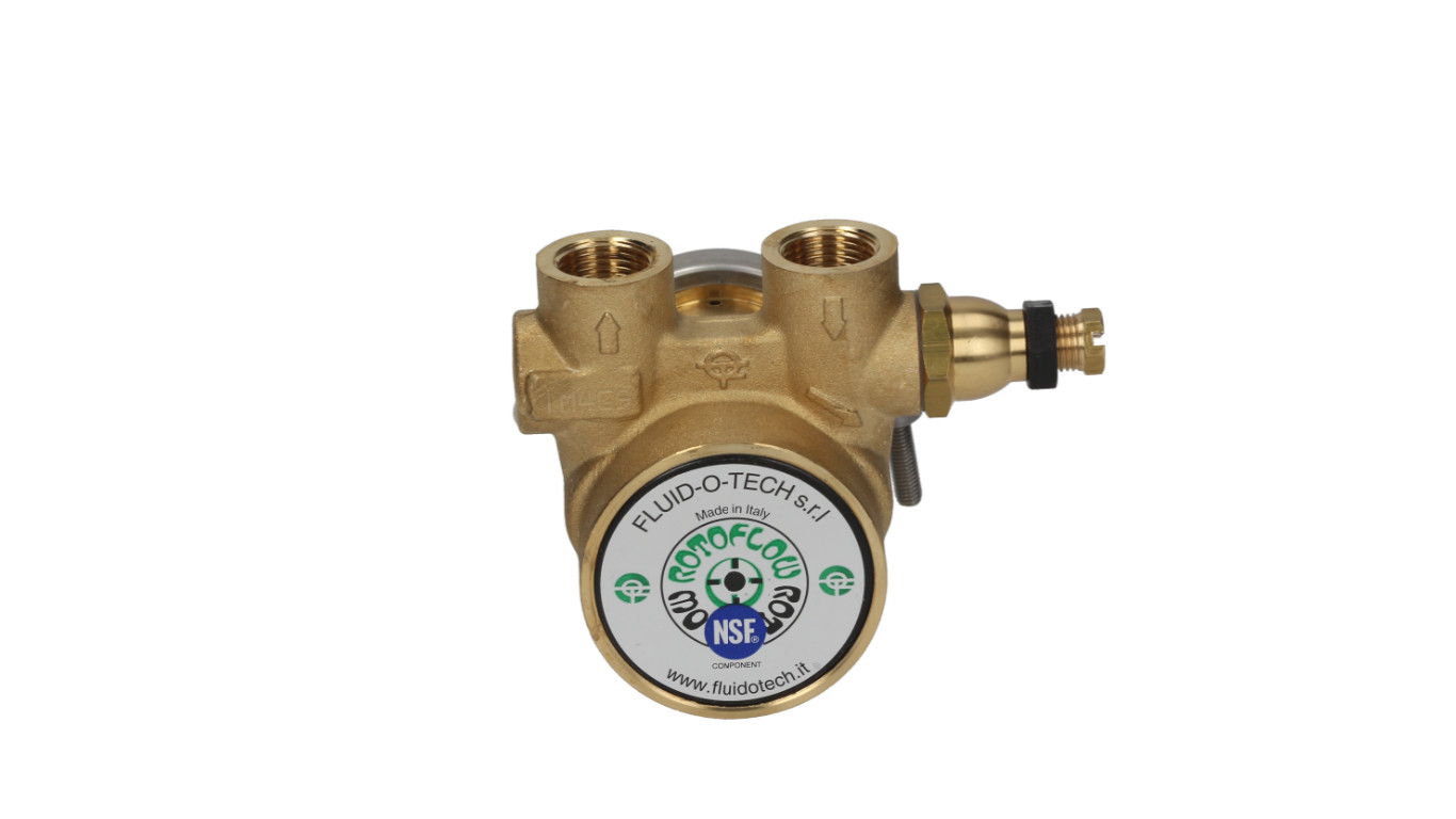 Espresso Machine Rotoflow Rotary Vane Water Pump 3/8 BSP, Clamp, Flat Pin, NSF