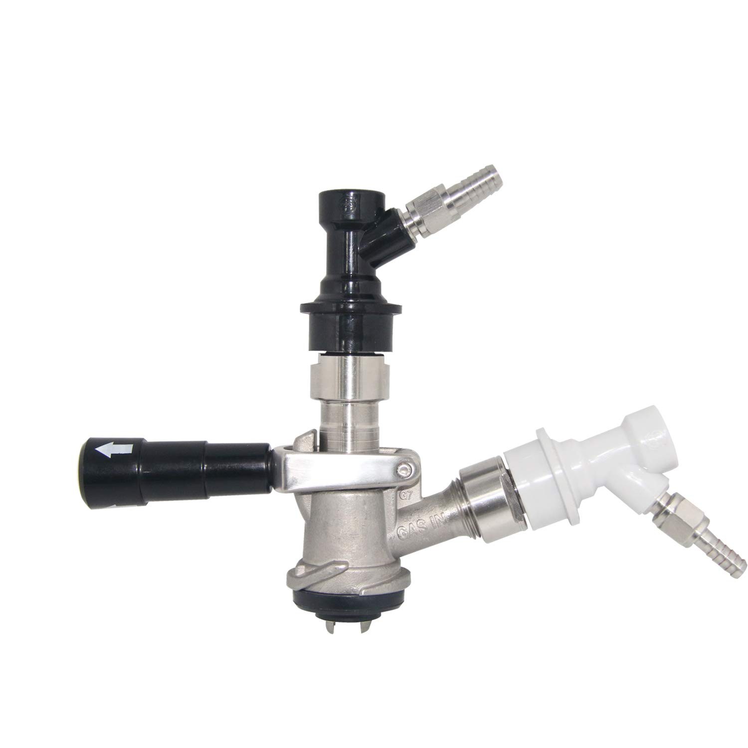 PERA Keg Coupler Adapter Sankey to Ball Lock Quick 0.375 inch, Sliver