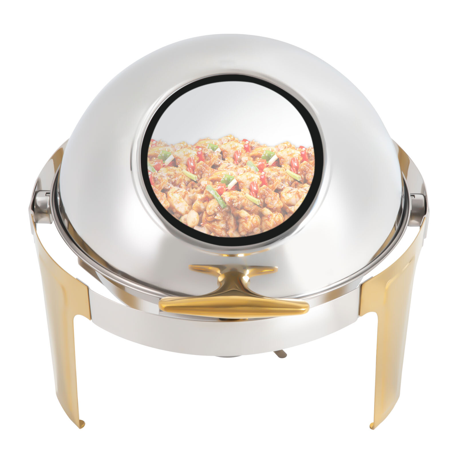 Visible Catering Stainless Steel Chafer Chafing Dish Buffet Set Roll Top 6.3 QT