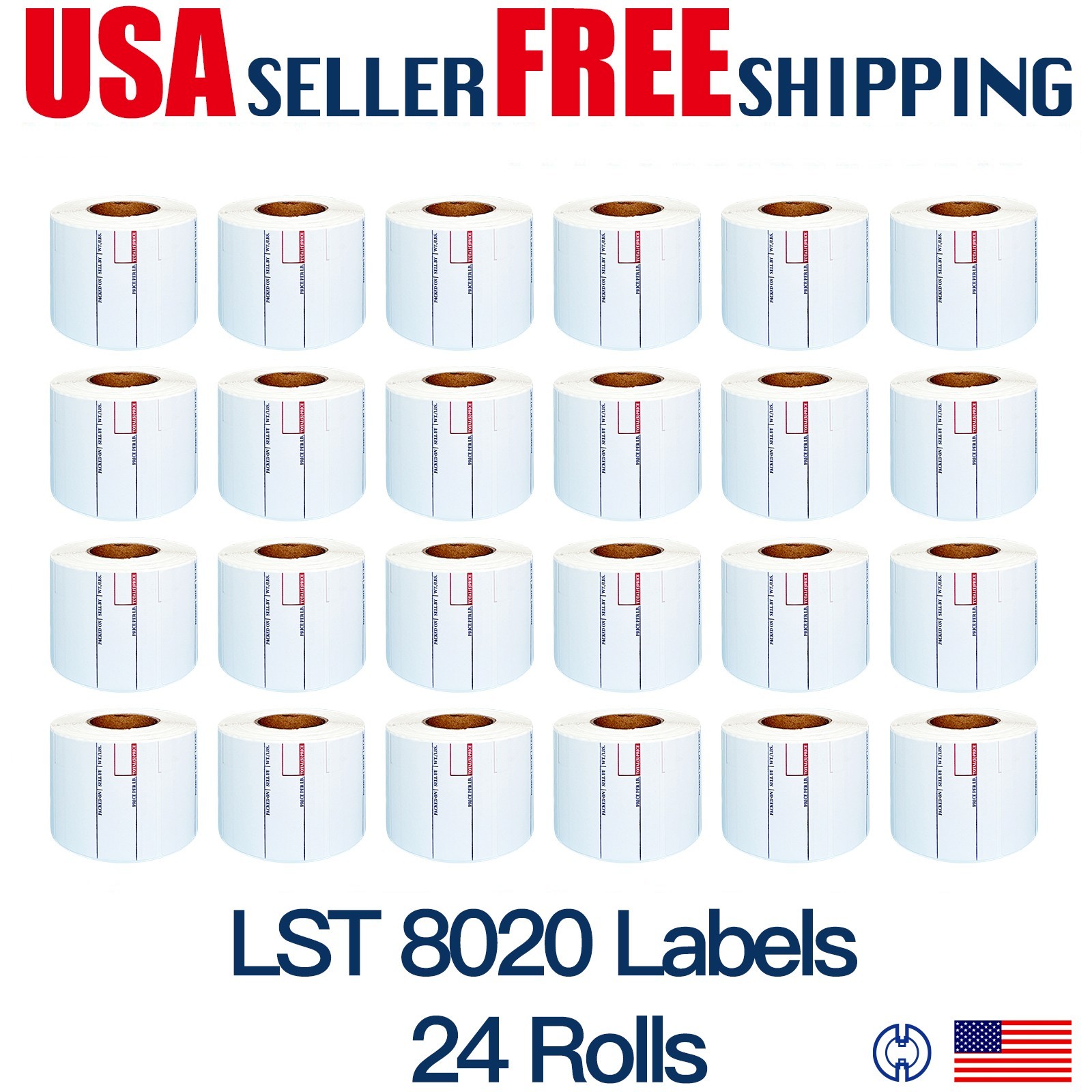 CAS LST-8020 Printing Scale Label, 58 x 60 mm, UPC/Ingredients x 24 Rolls Box