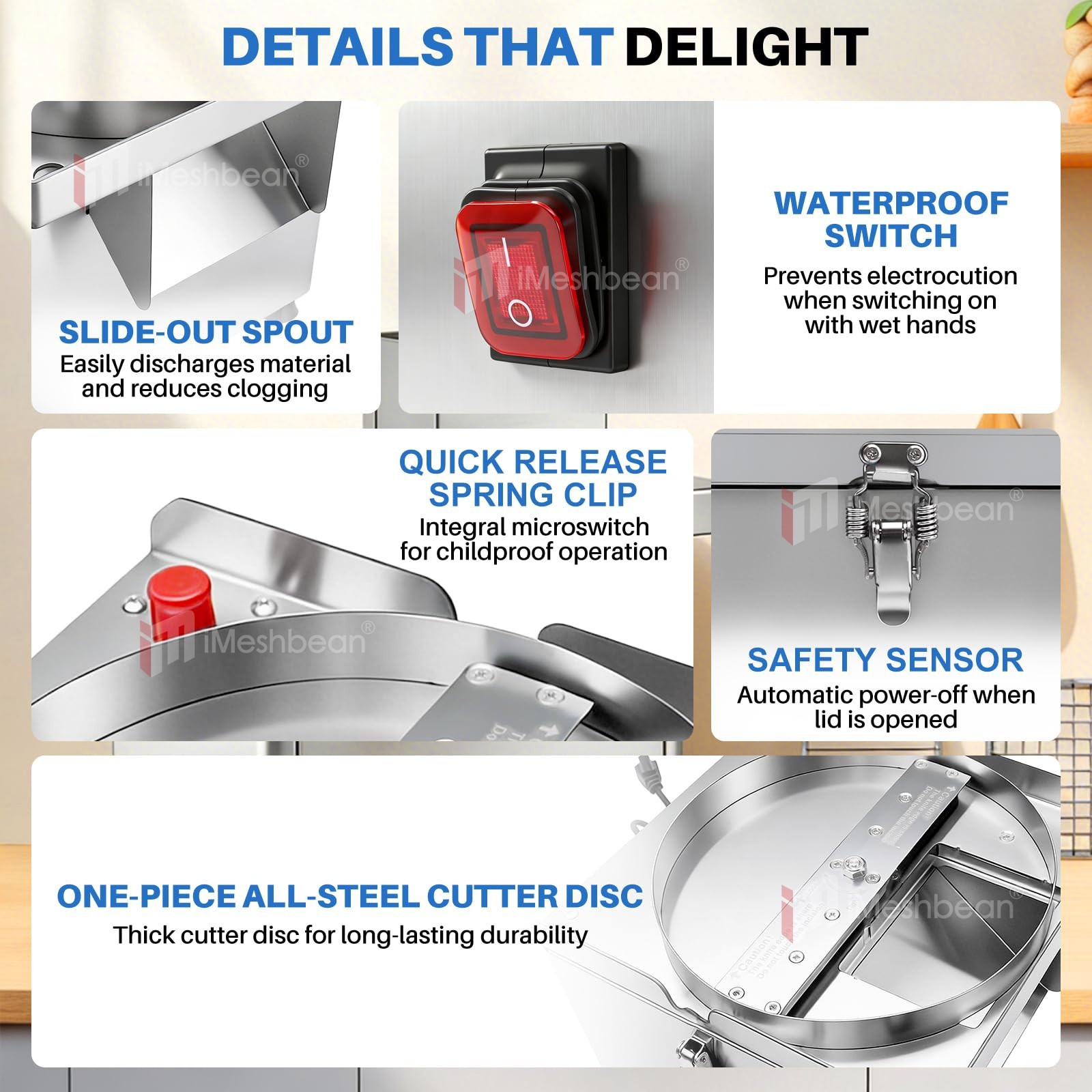 4 in 1 Commercial Vegetable Chopper Multifunctional Automatic Dicer Strip Cutter