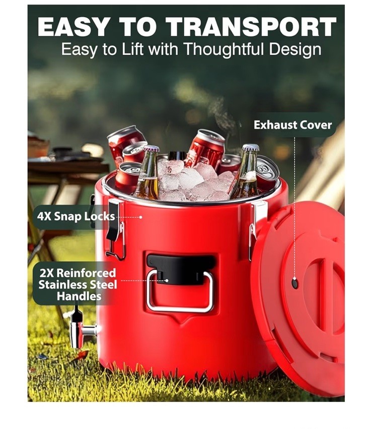 4 Gallon Insulated Beverage Dispenser – Stainless Steel Coffee Carrier