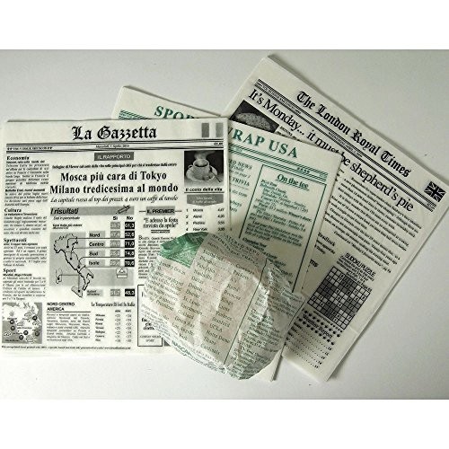 Sandwich Wrap Paper London Times Pattern Newspaper Basket Liner – 12″L x 12″W
