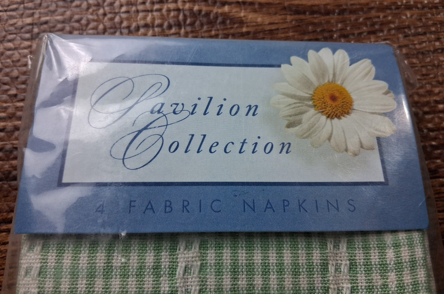 Pavilion Collection 4 Green Fabric Napkins India Cotton NIB