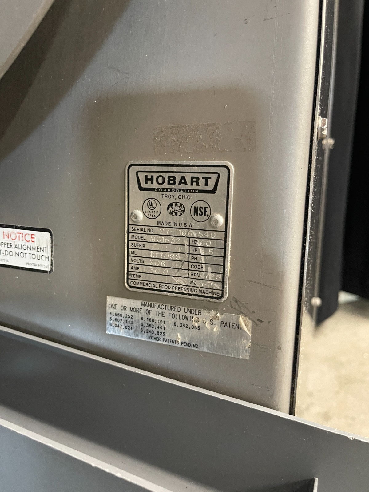 Hobart 150 Lb. Capacity Meat Grinder