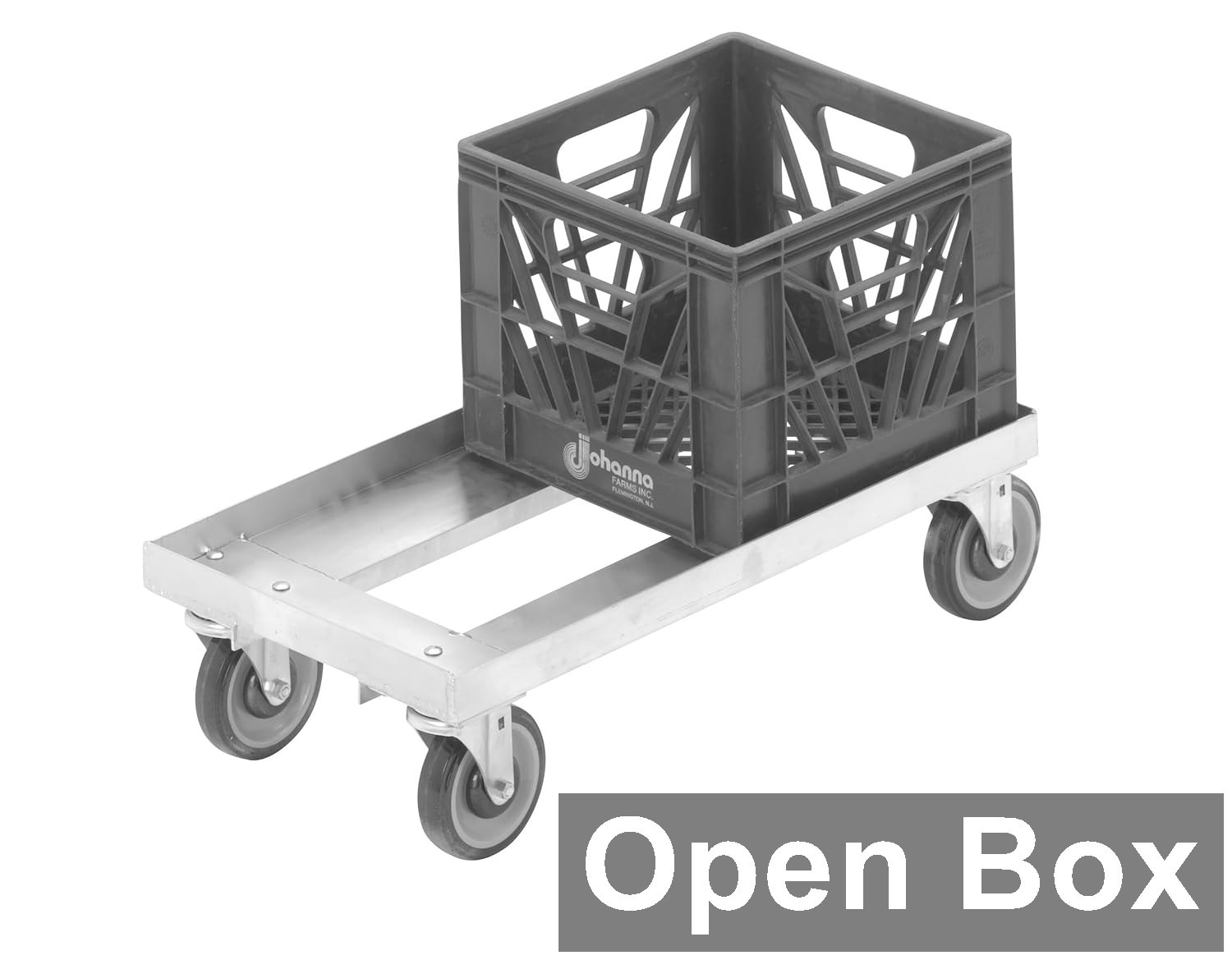 Channel Dolly, Glass Rack/Milk Crate Dolly, 14.25″W x 27.25″D x 7.5″H, Aluminum
