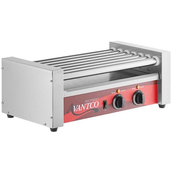 Avantco RG1818 18 Hot Dog Roller Grill with 7 Rollers – 120V, 590W