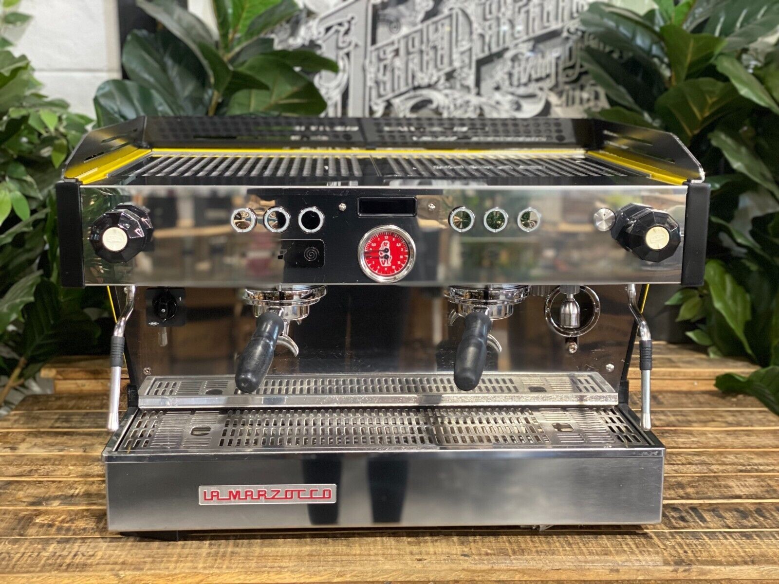 LA MARZOCCO LINEA PB 2 GROUP ESPRESSO COFFEE MACHINE YELLOW & BLACK COMMERCIAL