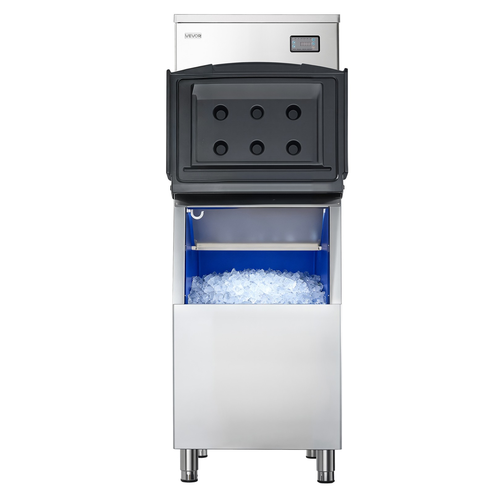 VEVOR Commercial Ice Maker 450LBS/24H with 250LBS Storage Bin Auto Self-Cleaning