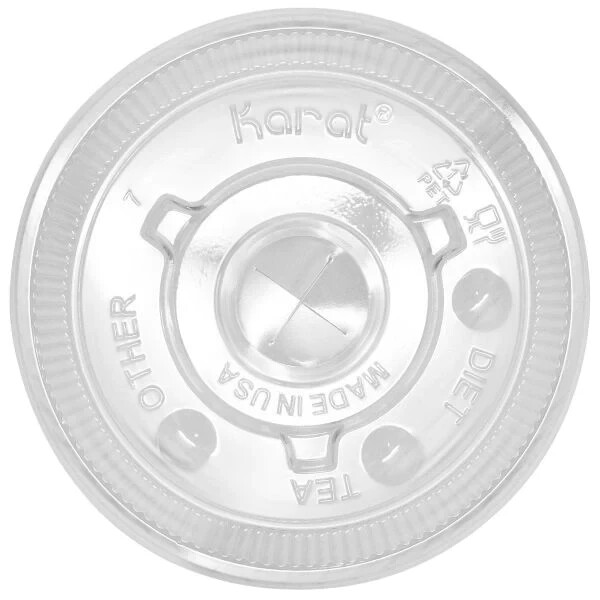 Karat 90mm PET Plastic Flat Lids – 1,000 ct, C-KCL90