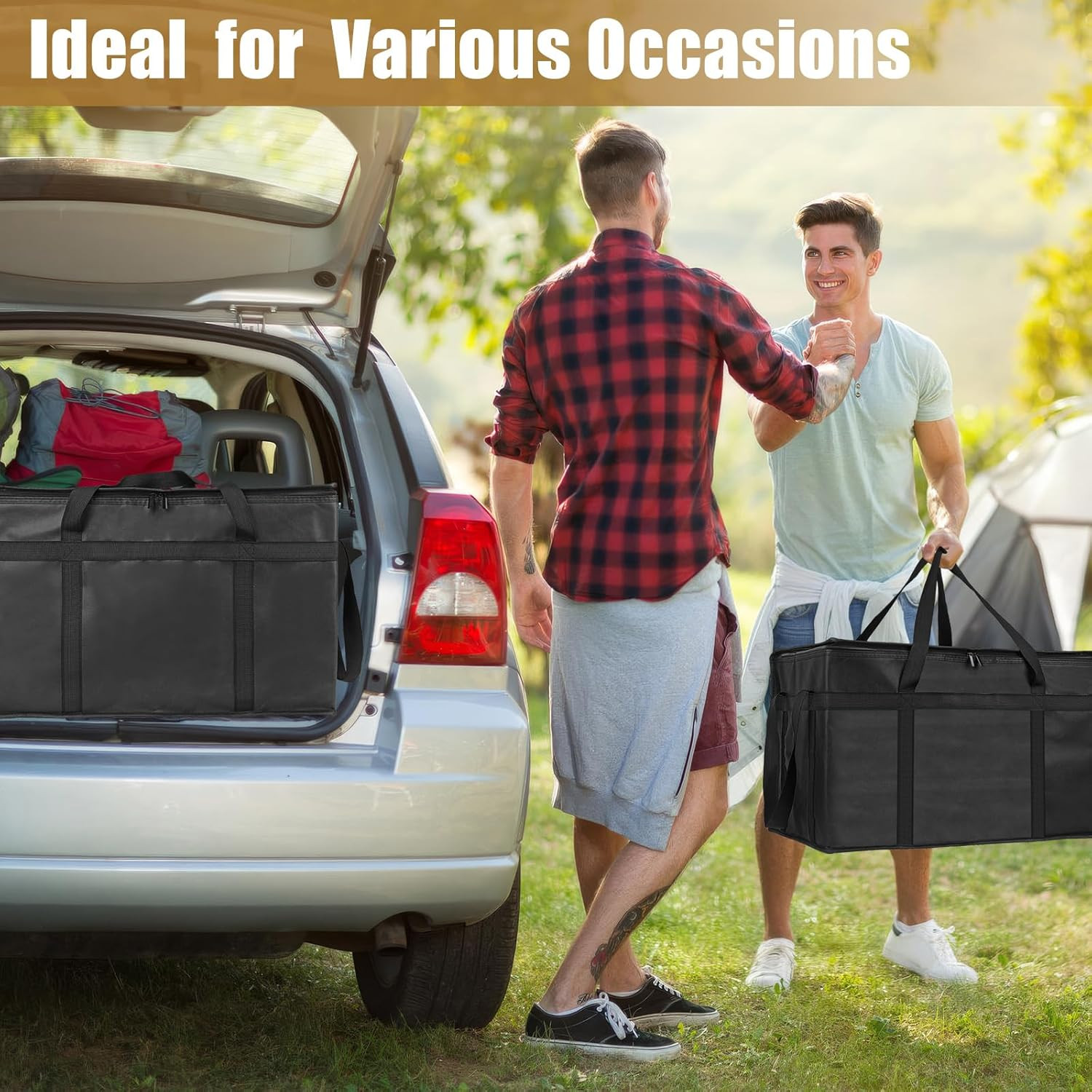 PEASUG Insulated Bags for Food Delivery, XXXL Pizza Delivery Bags, Large Capacit
