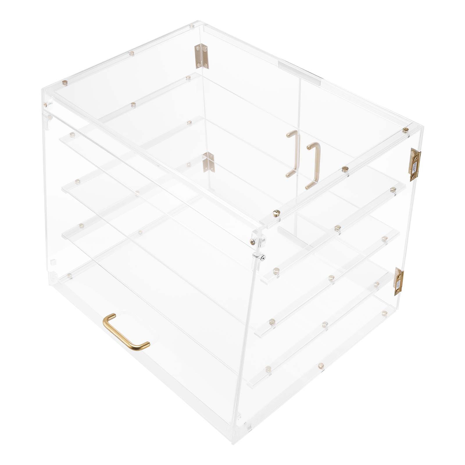 Uimoso Acrylic Countertop Pastry Display Case with 4 Tiers and Dual Access Doors