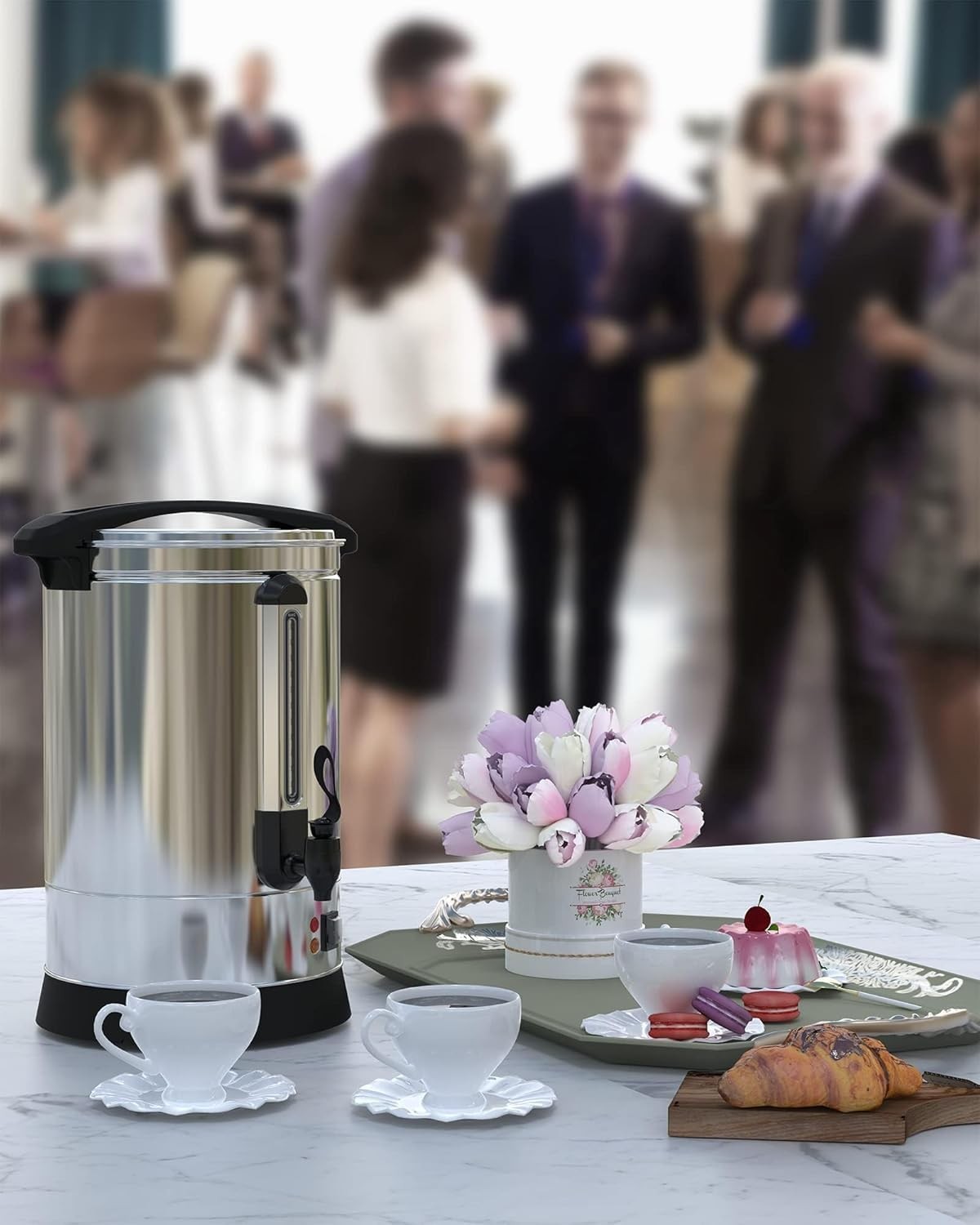 120-Cup Commercial Coffee Maker 18L Stainless Steel Coffee Percolator Electric