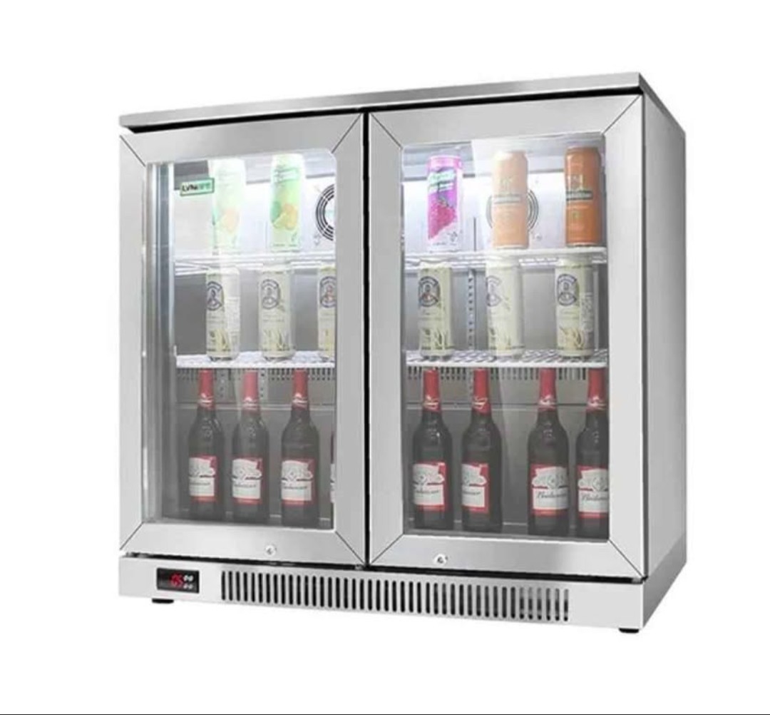 NEW CHINENG Commercial 2 Door Back Bar Beverage Cooler Refrigerator