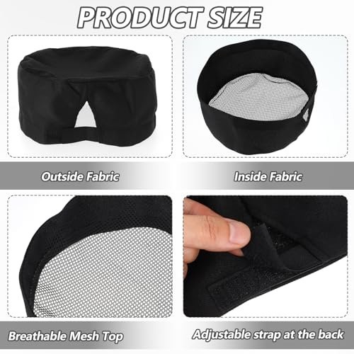 12 Pcs Adjustable Chef Hats for Adults, Black Cooking Caps with Breathable Mesh
