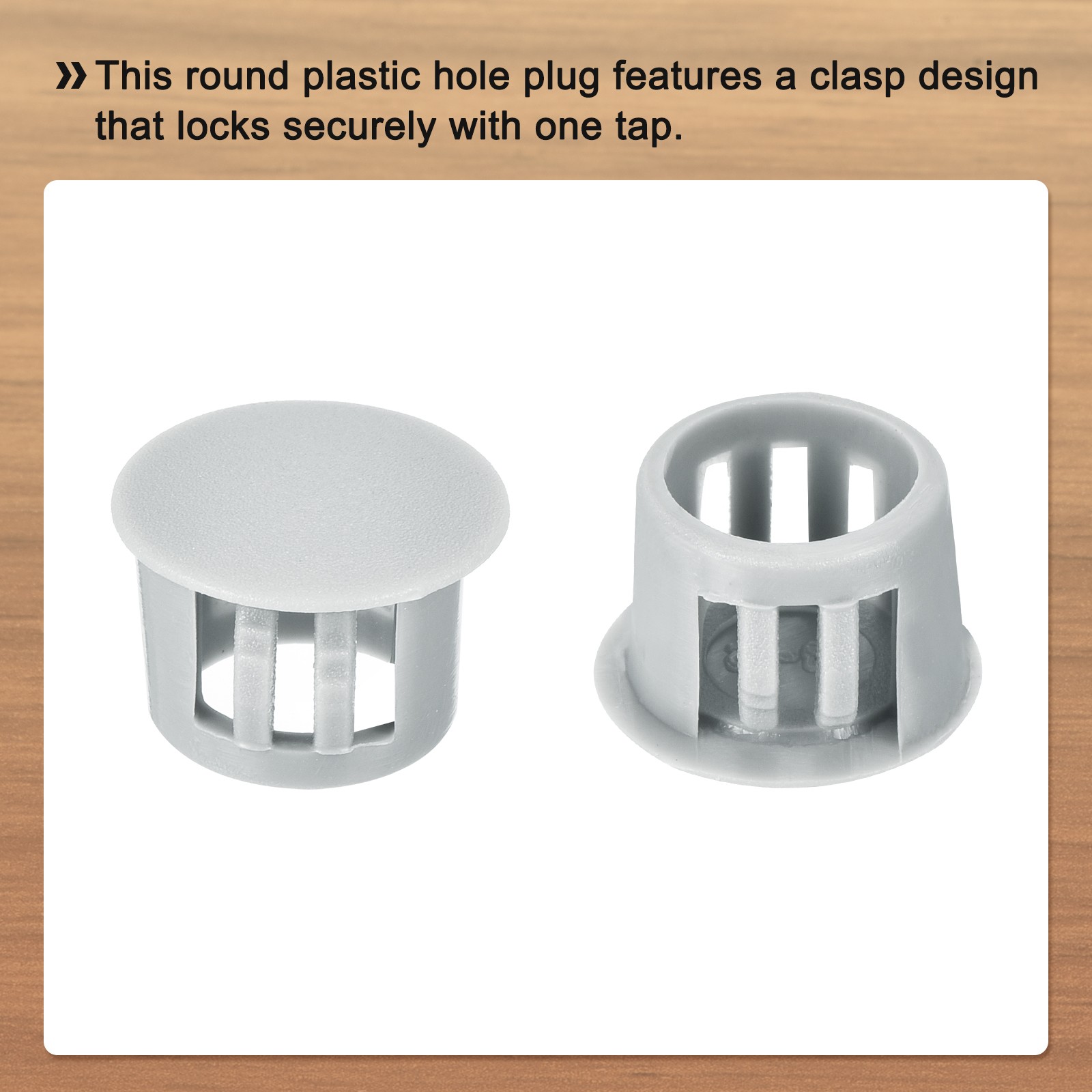32Pcs 12mm Light Gray Nylon Plastic Round Locking Hole Plugs Insert End Cap