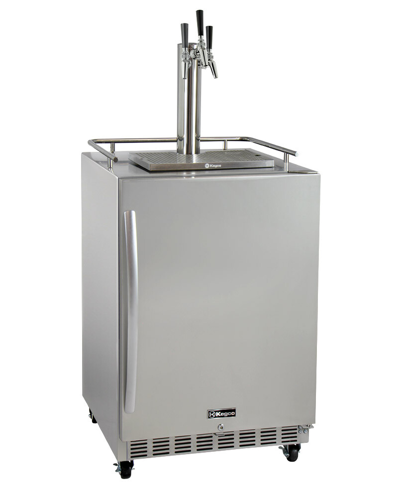 Kegco HK38SSC-3 3-Tap Commercial Outdoor Built-In Kegerator w/ Dispense Kit