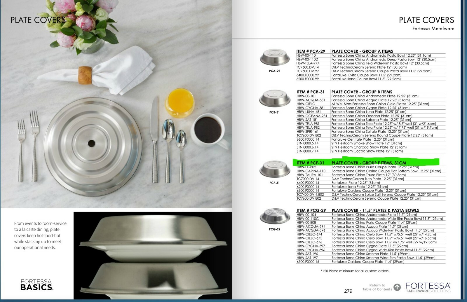 12 ½” NSF Commercial Stainless Steel Catering Food Plate Cover 12/Pack FORTESSA
