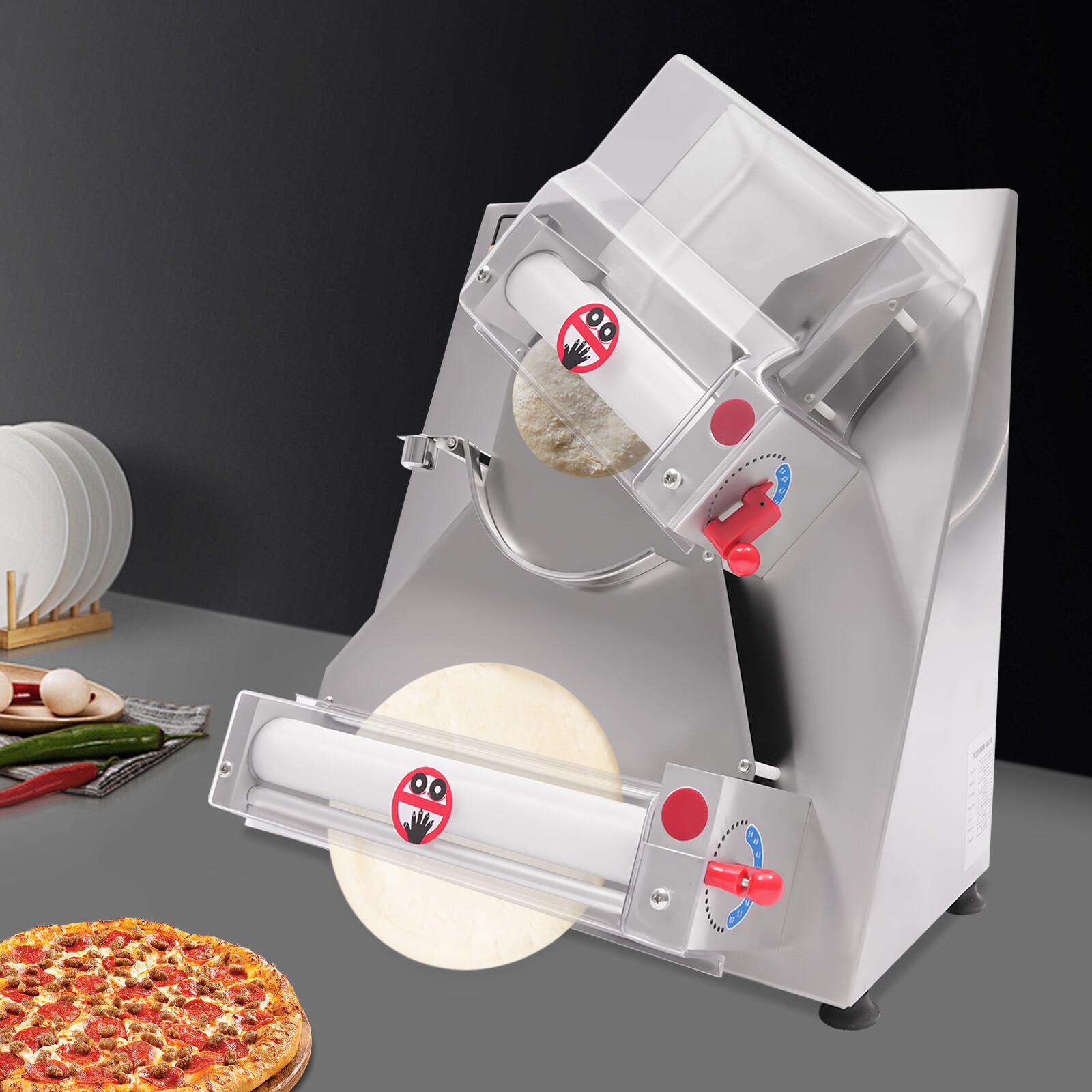 4-12 Inch Electric Dough Pizza Sheeter Commercial Dough Roller Sheeter 370W