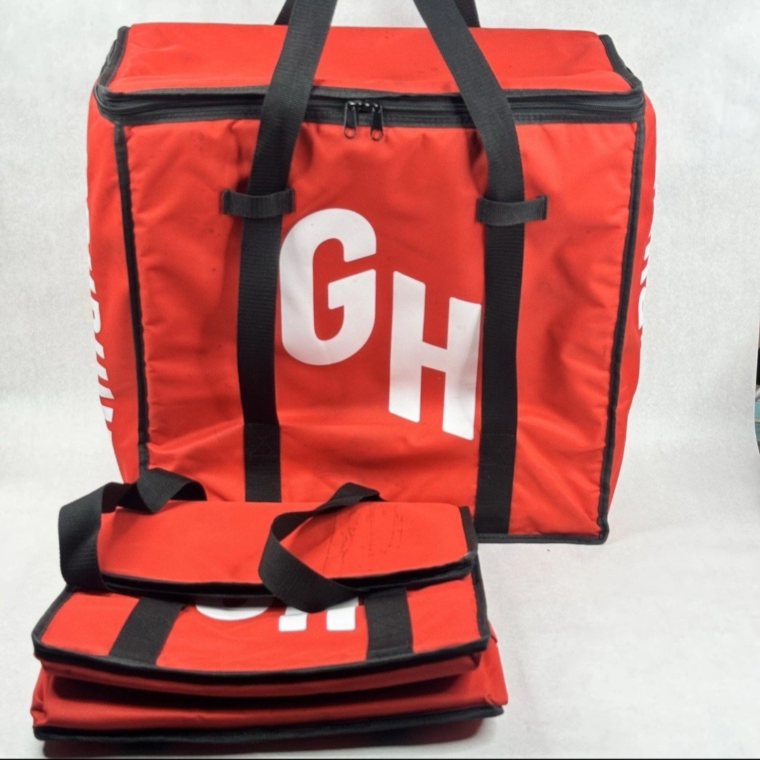 Two Grubhub Insulated Delivery Bags – Food Bag & Pizza Bag – GH Logo
