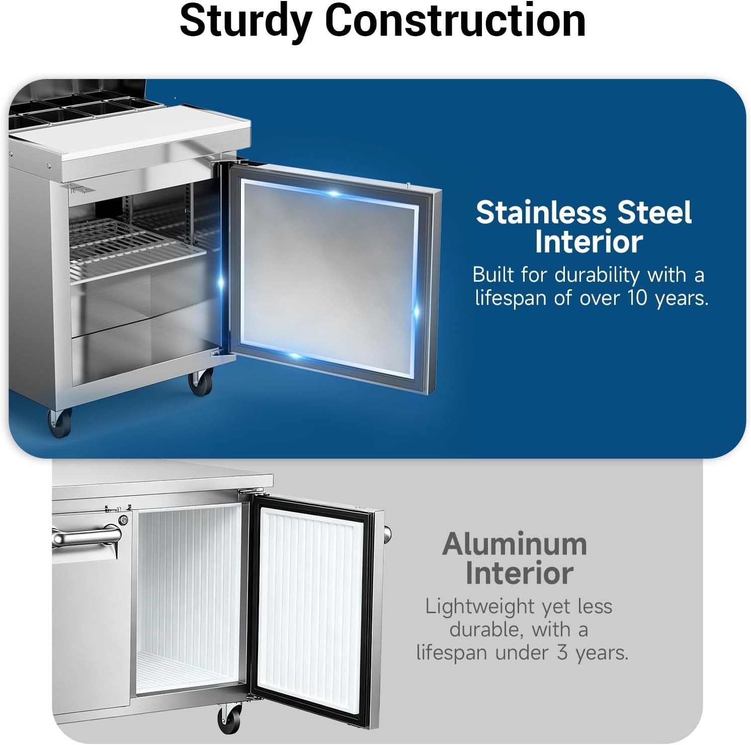 VP29S 28″ One Section Sandwich/Salad Prep Refrigerator w/Stainless Steel Cover