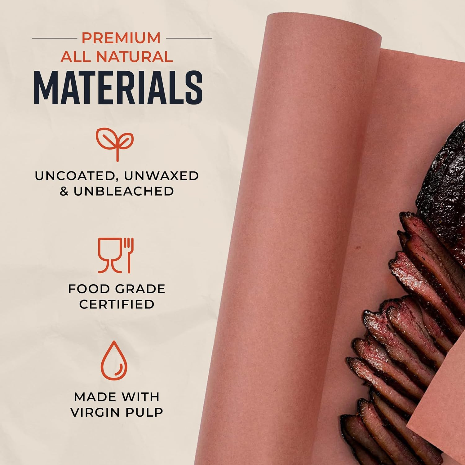 Pink Butcher Paper Roll – 24 Inch by 175 Feet – Made in USA – Food-Grade Peach B