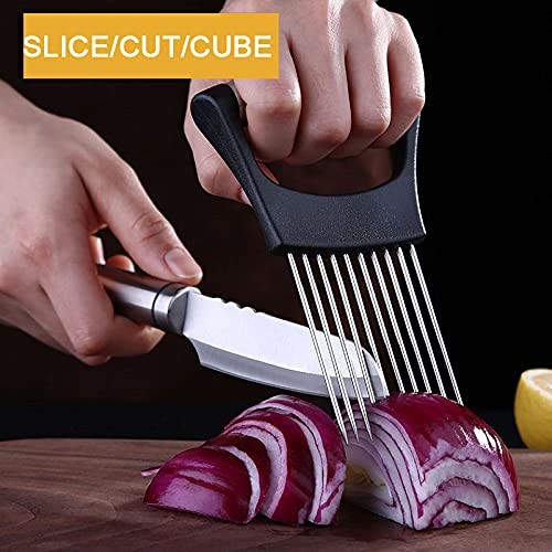 ESINAM Onion Slicer Holder, Premium Vegetable Cutter for Potato Silver
