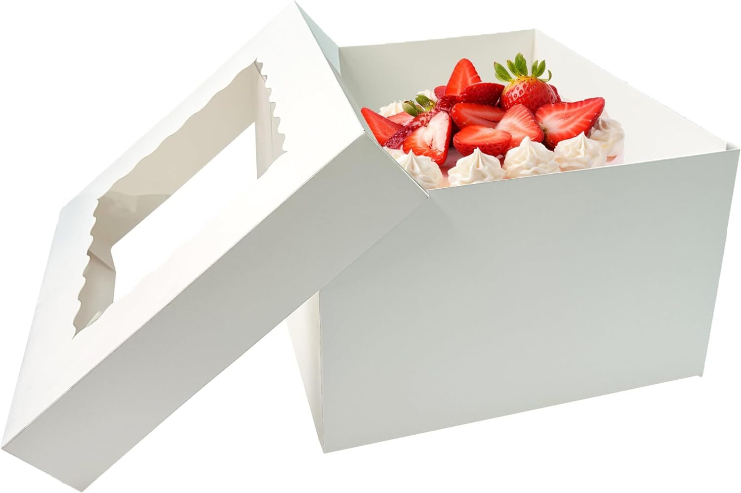 15 Pcs Cake Boxes,12x12x8 Inches White Bakery Boxes 12 Inch（15 Pack）