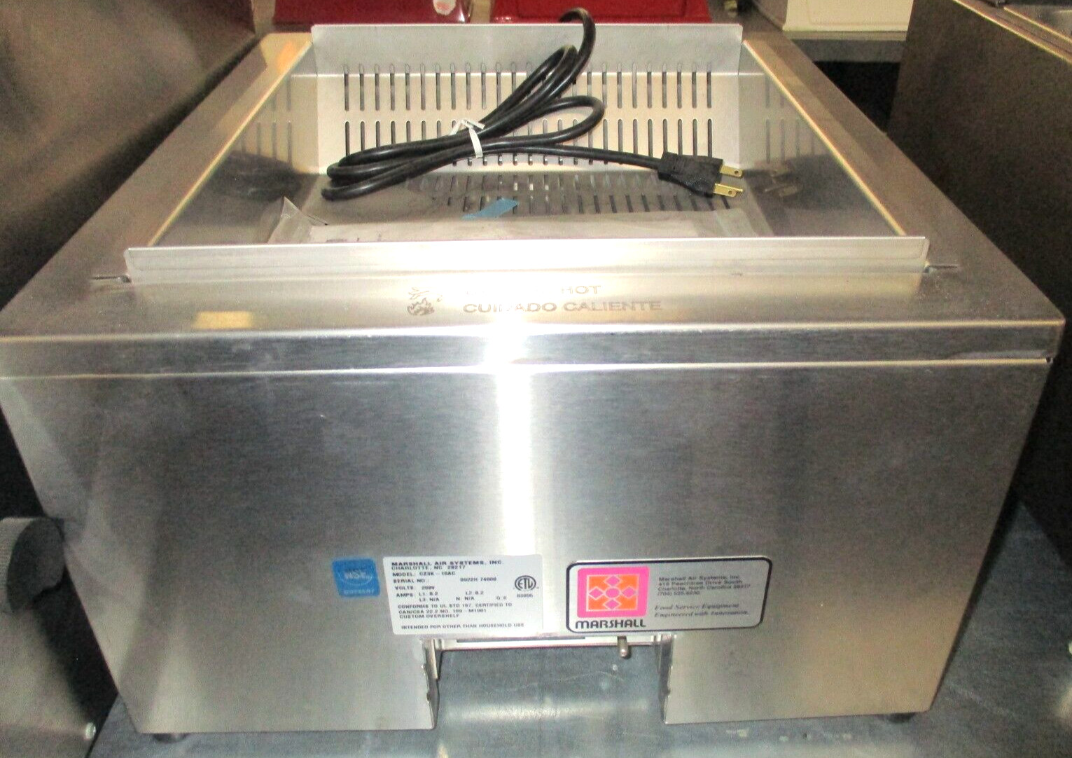 MARSHALL AIR SYSTEMS, INC. MODEL: CZ3K-16AC – FRIED FOOD DUMP STATION, 208V.